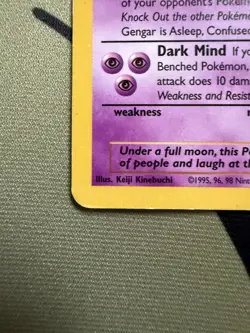 Mint Vintage GENGAR 20/62 FOSSIL Non Holo 1999 Pokemon Card - Image 5