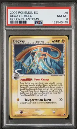 2006 POKEMON EX HOLON PHANTOMS #6 DEOXYS-HOLO Graded PSA 8 - Image 1