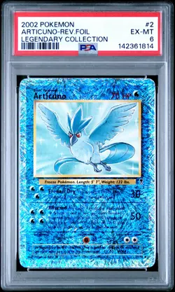 2002 POKEMON LEGENDARY COLLECTION #2 ARTICUNO-REVERSE FOIL PSA 6 - Image 1