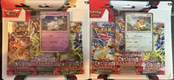 🔥Pokemon Obsidian Flames 3-Pack Blisters – 2x Eevee & 2x Houndstone – Sealed!🔥 - Image 1