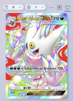 Pokemon TCG Pocket - Mega Gengar Ex - Shiny 2⭐Card - English - Fast Delivery - Image 1