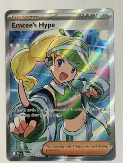 Emcee's Hype 220/182 SV10: Destined Rivals Holo Pokemon Card - Image 1
