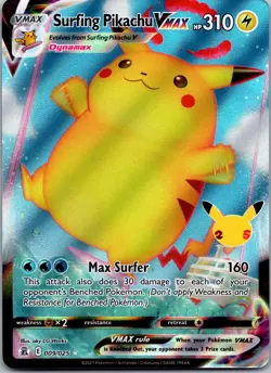 Surfing Pikachu VMAX 009/025 - Celebrations Pokemon TCG NM - Image 1
