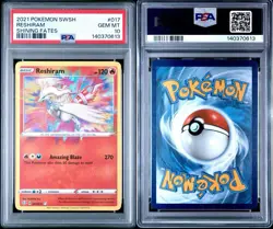 Pokemon Sword and Shield-Shining Fates Reshiram Holo PSA 10 017/072 - Image 1