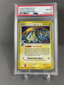 Pokemon Deoxys EX Holon Phantoms Reverse Holo Rare #6 PSA 8 (Low Pop) (New Cert) - Image 1