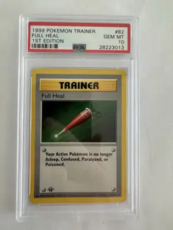 Base Set 1st Edition TRAINER FULL HEAL #82/102 PSA 10 GEM MINT 1999 Pokemon Card - Image 1