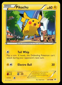 2015 XY - Roaring Skies Pikachu #20 Non Holo Pokemon Card - Image 1