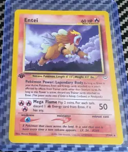 LP/NM Entei 1st Edition 17/64 Neo Revelation Base Non Holo Original Pokemon WotC - Image 1