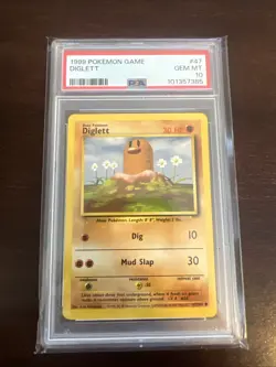 1999 Pokemon Base Set Unlimited #47 Diglett Gem Mt PSA 10 - Image 1