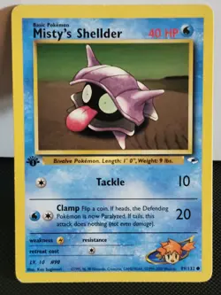 Misty's Shellder 89/132 1st Edition Gym Heroes Pokemon Card - Image 1
