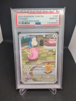 Pokemon TCG Chansey Illustration Twilight Masquerade Card 187/167 PSA 10 - Image 1