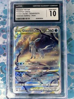 Glaceon VSTAR GG40/GG70 CGC 10 GEM MINT Graded Pokemon Card Crown Zenith - Image 1