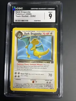 CGC 9 Dark Dragonite 22/82 Rare Team Rocket Pokemon Card - Image 1