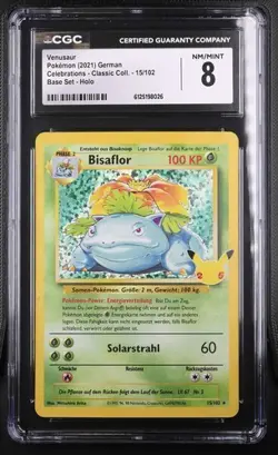 2021 Pokemon Karte Bisaflor Celebrations No PSA CGC 8 Pop Count Deutsch - Image 1