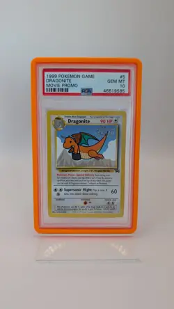 1999 Pokemon the First Movie Dragonite #5 WB Stamped Black Star Promo PSA 10 - Image 1