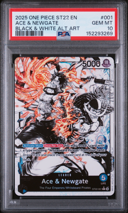 Ace and Edward Newgate - #ST22-001 EN Black and White Alt Art PSA 10 - Image 1