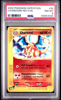 PSA 8 Charizard 39/165 Reverse Holo Expedition 2002 Pokemon Card E-Reader WOTC - Image 2