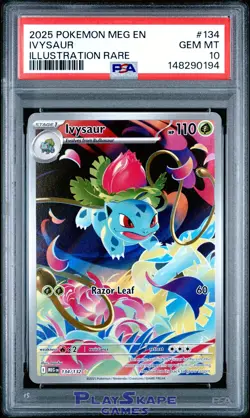 Pokemon Card PSA 10 Ivysaur 134/132 MEG Mega Evolution Illustration Rare IR 2025 - Image 1