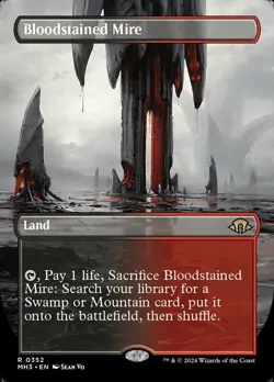 MTG Bloodstained Mire - Borderless, NM-Mint, English Modern Horizons 3 - Image 1