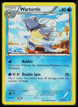 Wartortle 15/101 Plasma Blast Non Holo Pokemon Card LP - Image 1