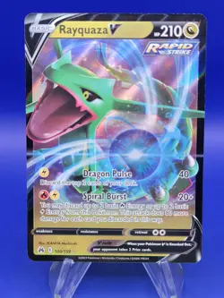 Rayquaza V 100/159 - Crown Zenith Pokemon Ultra Rare Card with TOP LOADER - Image 2