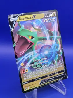 Rayquaza V 100/159 - Crown Zenith Pokemon Ultra Rare Card with TOP LOADER - Image 3