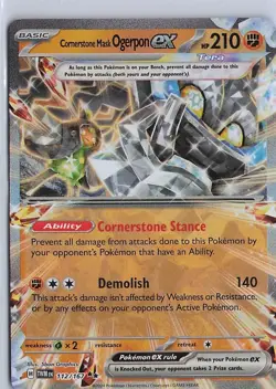 Pokemon TCG 112 /162 Cornerstone Mask Ogerpon EX Double Rare Temporal Forces - Image 1