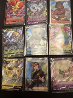 Pokemon Card Lot Secret Illustration Full Art Rare V Card X 9 (Lot DD) - Image 1