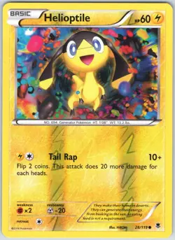 Helioptile 28/119 Common Phantom Forces Pokemon Reverse Holo NM - Image 1