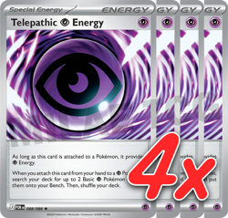 4x Telepathic Psychic Energy 088/088 Pokemon Playset POR 2 RH 2 Holo NM Lot - Image 1