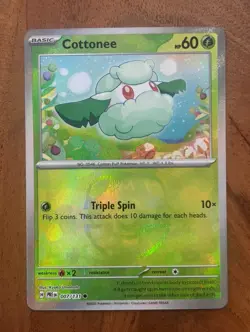 Pokemon TCG Cottonee 007/131 Master Ball Pattern Prismatic Evolutions NM - Image 1
