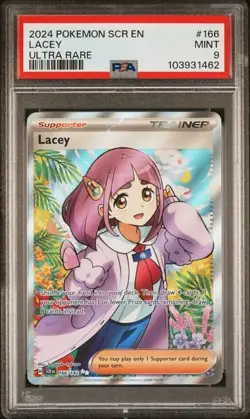2024 Pokemon Stellar Crown Lacey Illustration Ultra Rare #166/142 PSA 9 - Image 1