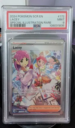 2024 POKEMON SCR EN-STELLAR CROWN SPECIAL ILLUSTRATION RARE #172 LACEY PSA 9 - Image 1