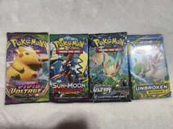 Pokemon Sun & Moon And Sword And Sheild Mix Lot 4 Packs - Image 1