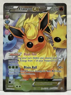 2016 Pokemon TGC Holographic Ultra Rare Radiant Collection Flareon EX RC28/RC32 - Image 1