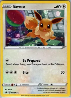 Eevee - SWSH212 Holo SWSH: Sword & Shield Promo Cards - Pokemon Card - NM - Image 1