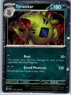 Tyranitar - (Cosmo Foil) 135/193 Holo - Pokemon Card - NM - Image 1