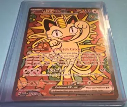 Pokemon Meowth EX 121/088 POR Illustration Rare Full Art Holo Basic Cat Card - Image 1