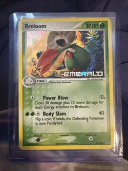 Breloom 22/106 Reverse Holo EX Emerald LP Pokemon Card 2005 Stamped - Image 1