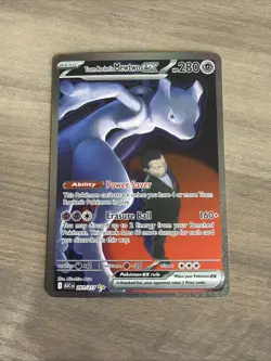 Pokemon NM Team Rocket's Mewtwo EX Card 281/217 Ascended Heroes SIR - Image 1