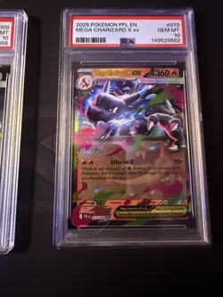 🔥 2x Mega Charizard X ex PSA 10 GEM MINT #109 #013 – 2025 Pokemon PFL 🔥 - Image 3