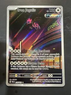 Pokemon TCG SV04 Paradox Rift Iron Jugulis #216/182 Illustration Rare Holo - Image 1