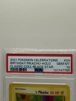 Pokemon TCG Birthday Pikachu 24/53 Celebrations Classic Collection Holo PSA 10 - Image 2