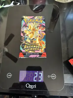 Pokemon Ascended Heroes HEAVY Booster Pack 23.00g Possible GOD PACKU ERROR PACKU - Image 3