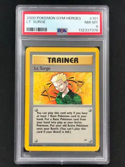 Pokemon 2000 Lt. Surge 101/132 PSA 8 - Image 1