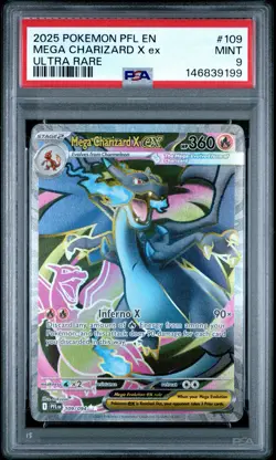 Pokemon TCG Mega Charizard X EX Ultra Rare Holo 109/094 Me02 PSA 9 - Image 1