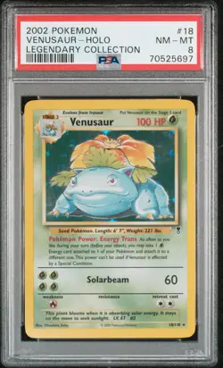 2002 Pokemon Legendary Collection Venusaur Holo #18 PSA 8 - Image 1