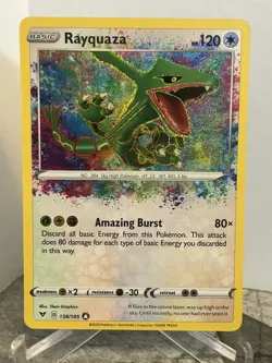 Rayquaza Amazing Rare Holo 138/185 SWSH Vivid Voltage Pokemon - Image 1