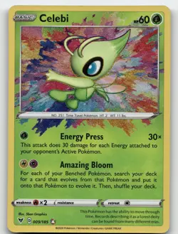 CELEBI 009/185 AMAZING RARE VIVID VOLTAGE POKEMON NEAR MINT - Image 2