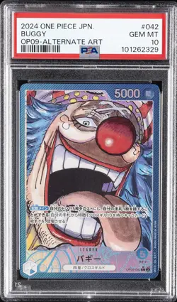 2024 ONE PIECE JPN OP09-EMPERORS IN THE NEW WORLD ALTERNATE ART BUGGY PSA 10 - Image 1